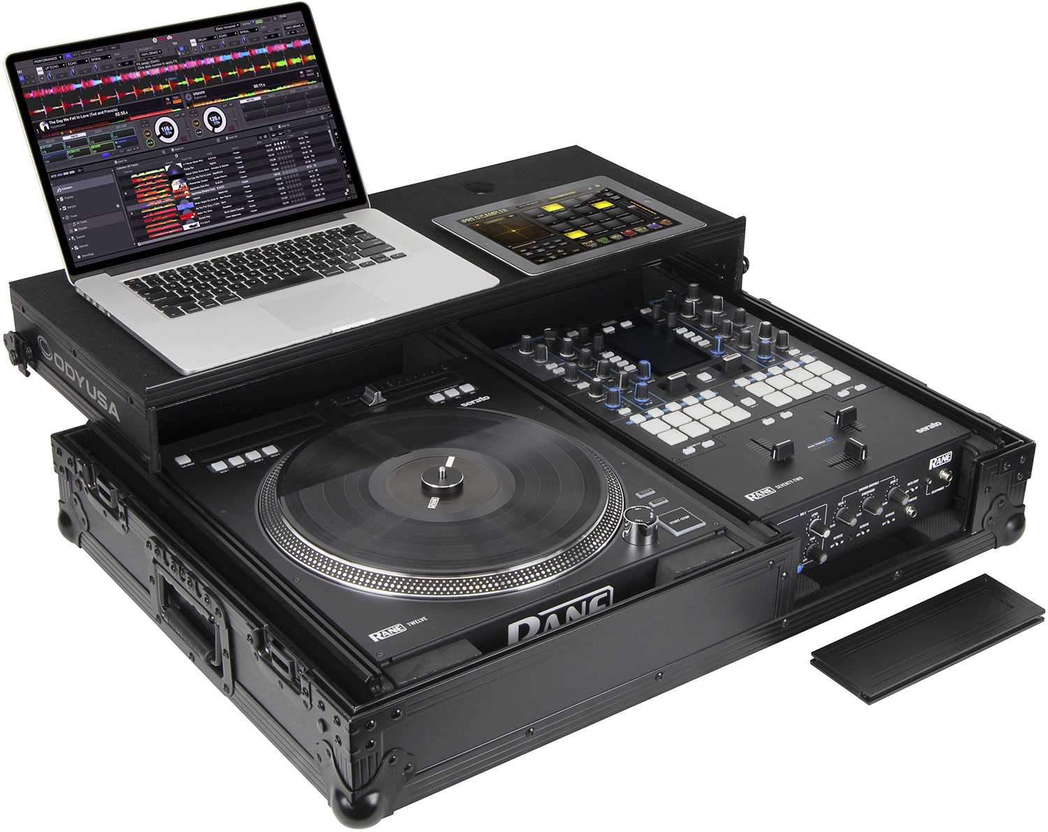 Odyssey FZGS1RA1272WBL Black Compact DJ Coffin with Wheels for Rane Twelve & Seventy-Two - Image 3