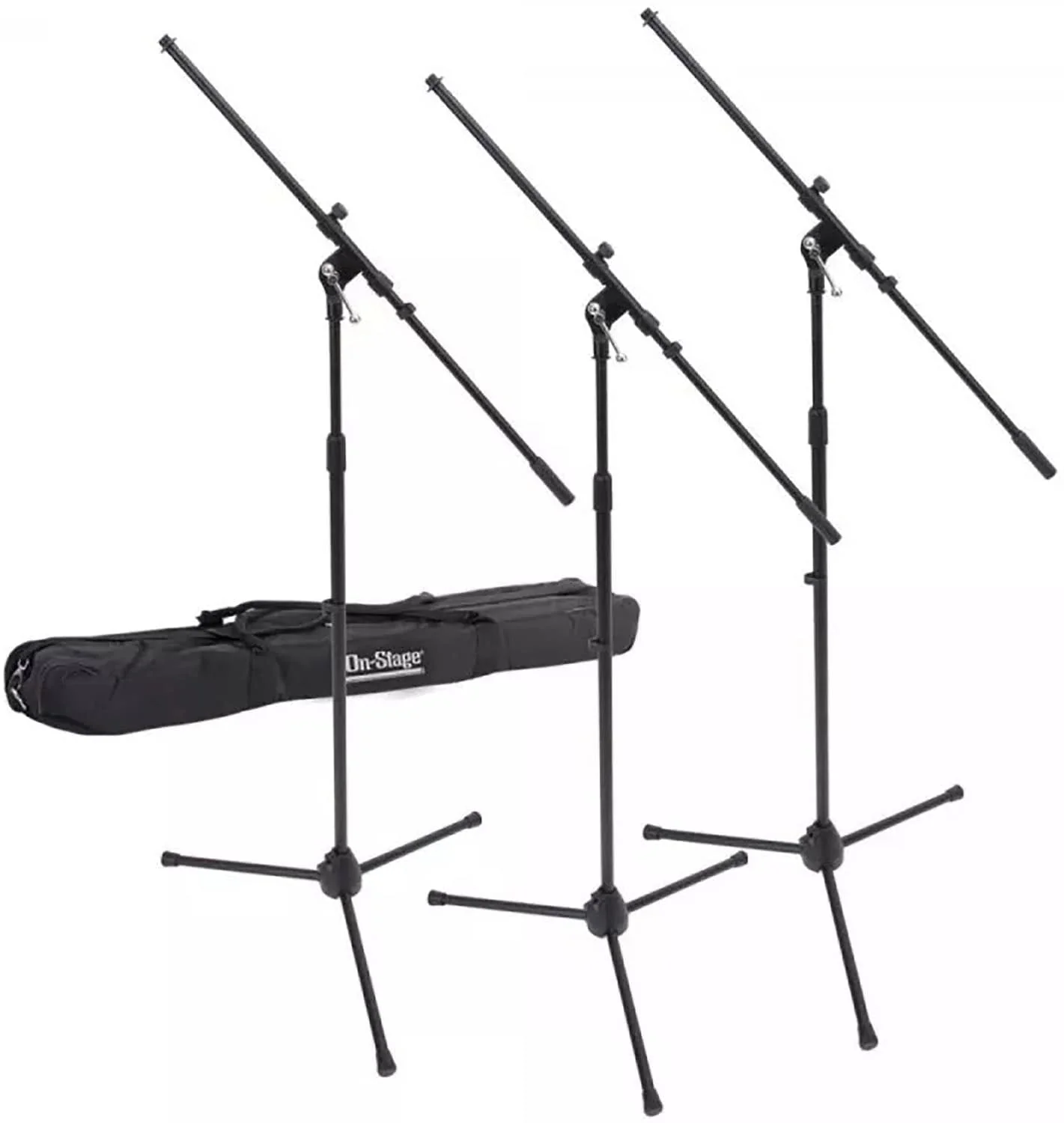 On-Stage MSP7703 Three Euro Boom Microphone Stands with Bag