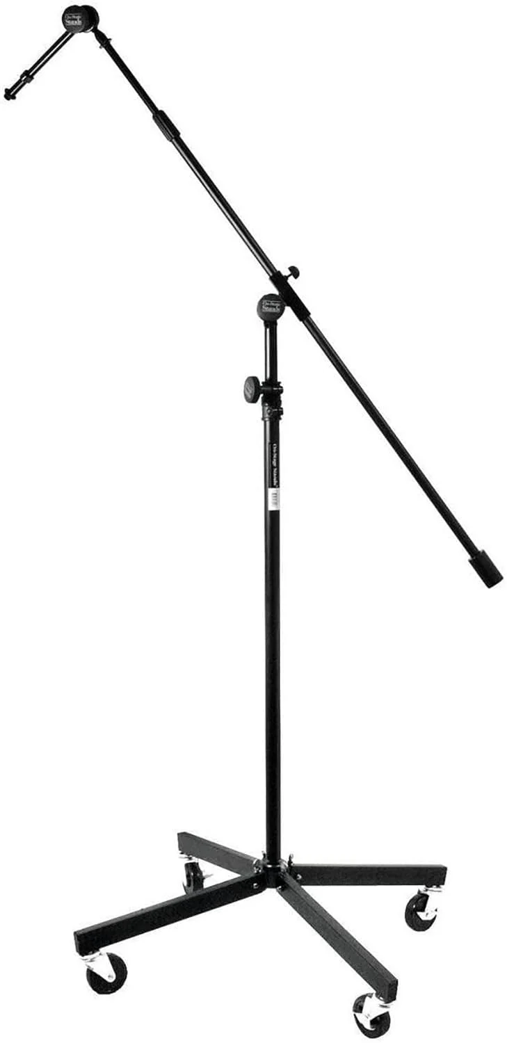 On-Stage SB96+ Tripod Studio Microphone Stand with 7-Inch Mini Boom Extension and Casters