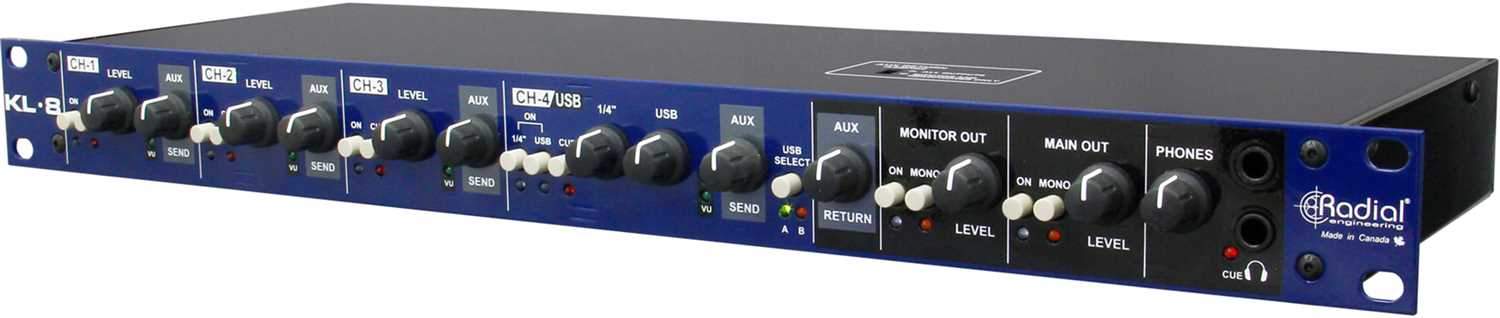Radial KL-8 Rackmount Keyboard Mixer 4 Input - Image 3