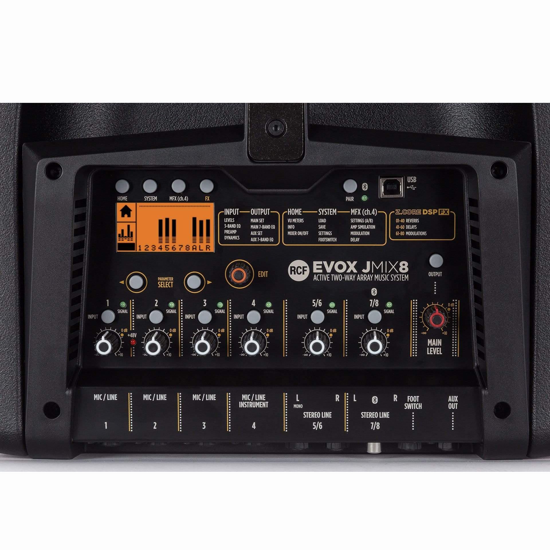 RCF Evox JMix 8 Powered 2-Way Portable Array Speaker with Built-In Mixer - Image 6