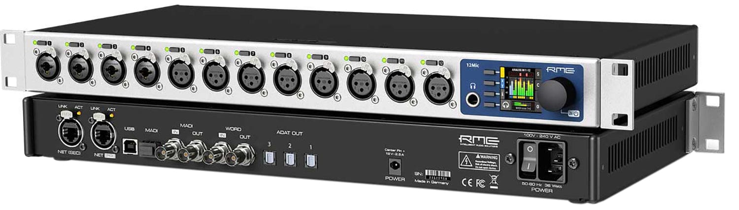 RME 12MIC-DANTE 12-Channel Digitally Controlled High-End Microphone Preamplifier with MADI and DANTE - Image 3
