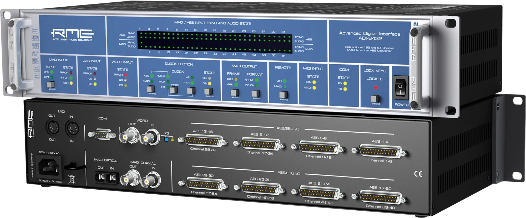 RME ADI6432 24-Bit / 192 Kilohertz 2x64-Channel MADI to AES/EBU Converter - Image 3
