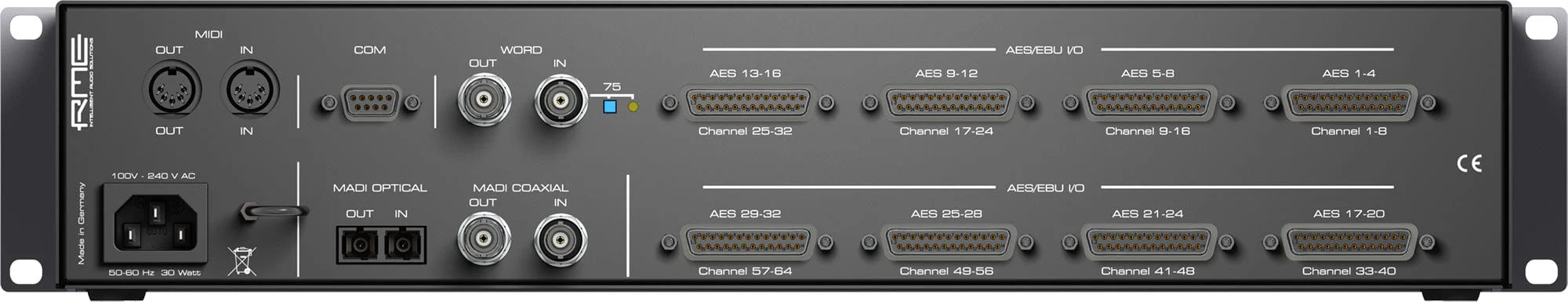 RME ADI6432 R 24 Bit / 192 Kilohertz 2x64-Channel MADI to AES/EBU Converter - Image 2