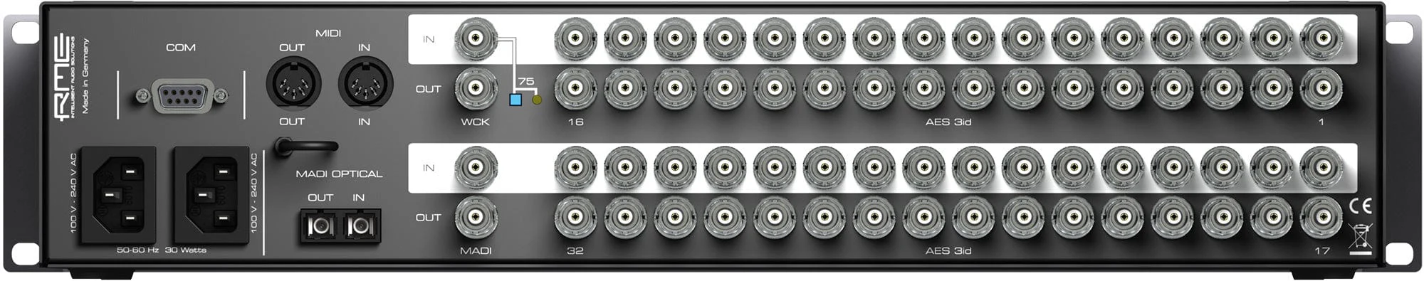 RME ADI6432 R BNC Multi-Mode 24-Bit / 192 Kilohertz 2x64-Channel MADI to AES Converter - Image 2
