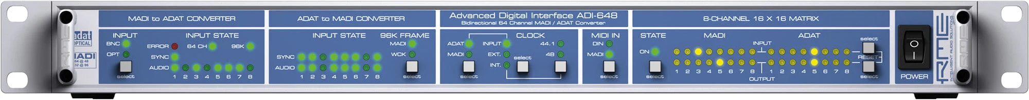 RME ADI648 24-Bit / 96 Kilohertz 2x64-Channel MADI to ADAT Converter
