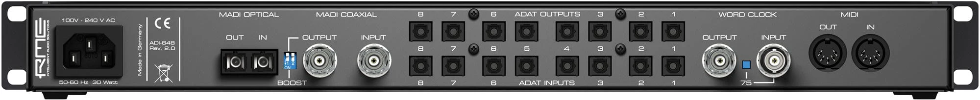 RME ADI648 24-Bit / 96 Kilohertz 2x64-Channel MADI to ADAT Converter - Image 2