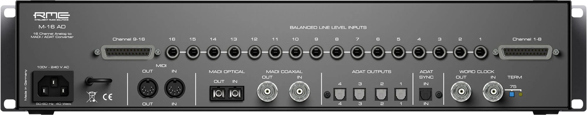 RME M16AD 16-Channel High-End Analog to MADI/ADAT Converter - Image 2