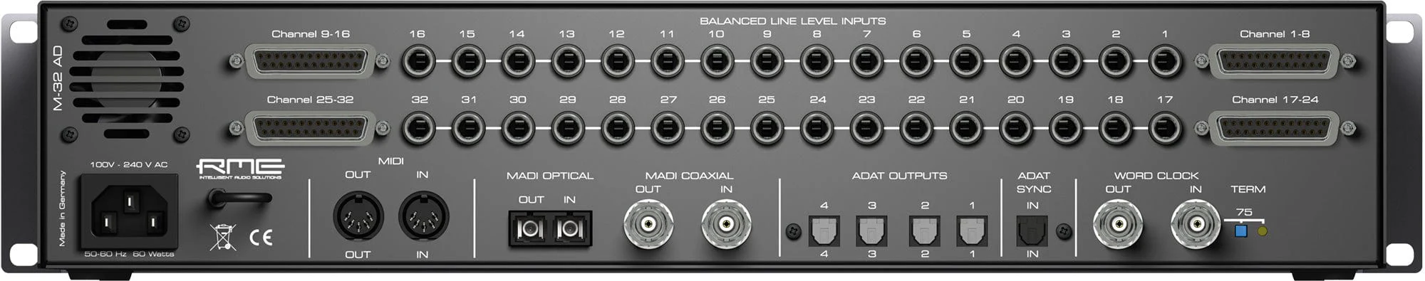 RME M32AD 32-Channel High-End Analog to MADI/ADAT Converter - Image 2