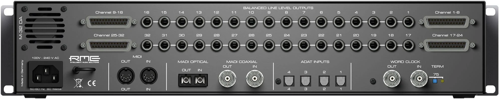 RME M32DA 32-Channel MADI/ADAT to Analog Converter - Image 2