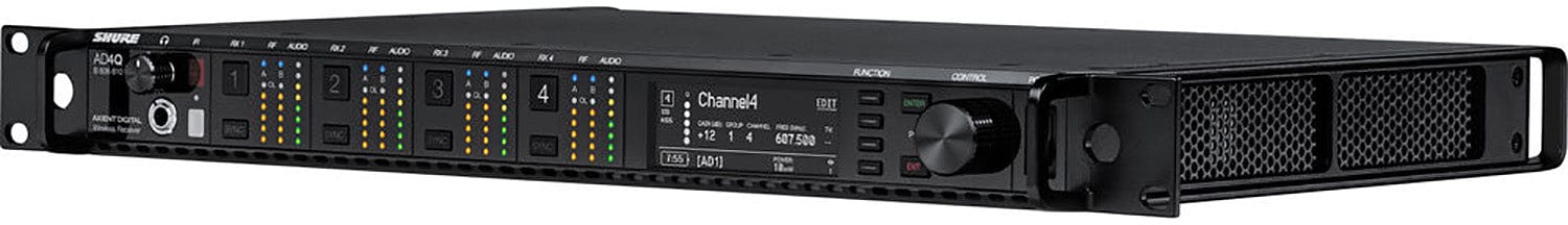 Shure AD4QUS=-C 4-Channel Digital Wireless Receiver with US Power Supply - C Band