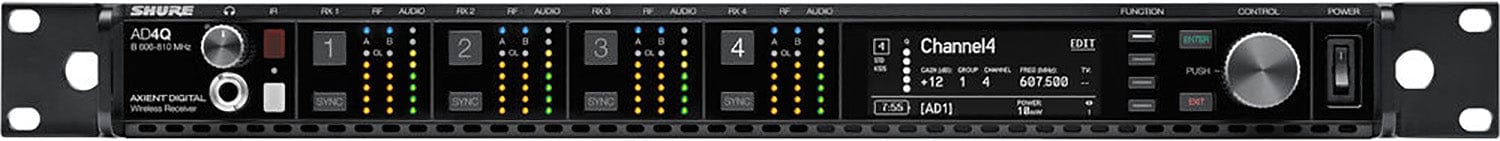 Shure AD4QUS=-C 4-Channel Digital Wireless Receiver with US Power Supply - C Band - Image 2