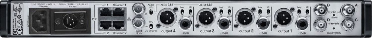 Shure Axient AD4Q-DC Four-Channel Digital Wireless Receiver - A Band - Image 2