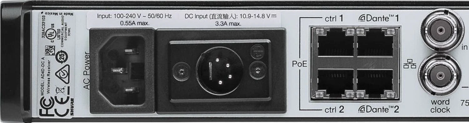 Shure Axient AD4Q-DC Four-Channel Digital Wireless Receiver - A Band - Image 3