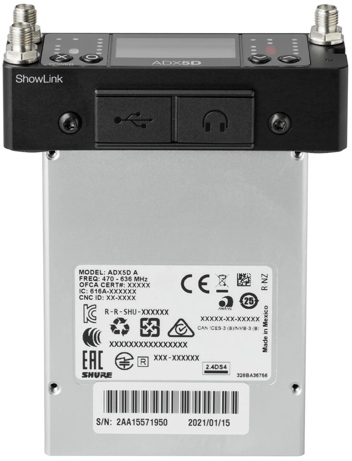 Shure Axient ADX5DUS Digital Dual-Channel Portable Wireless Receiver - A Band - Image 4