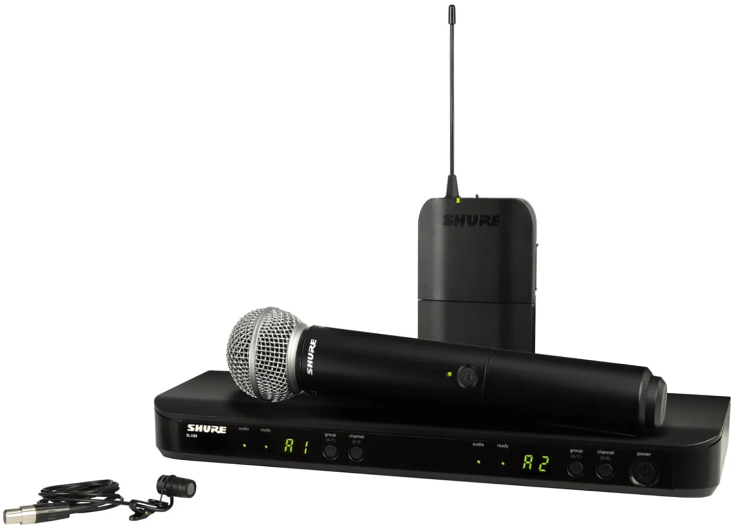 Shure BLX1288 Wireless Combo System with SM58 Handheld and WL185 Lavalier - H11 Band