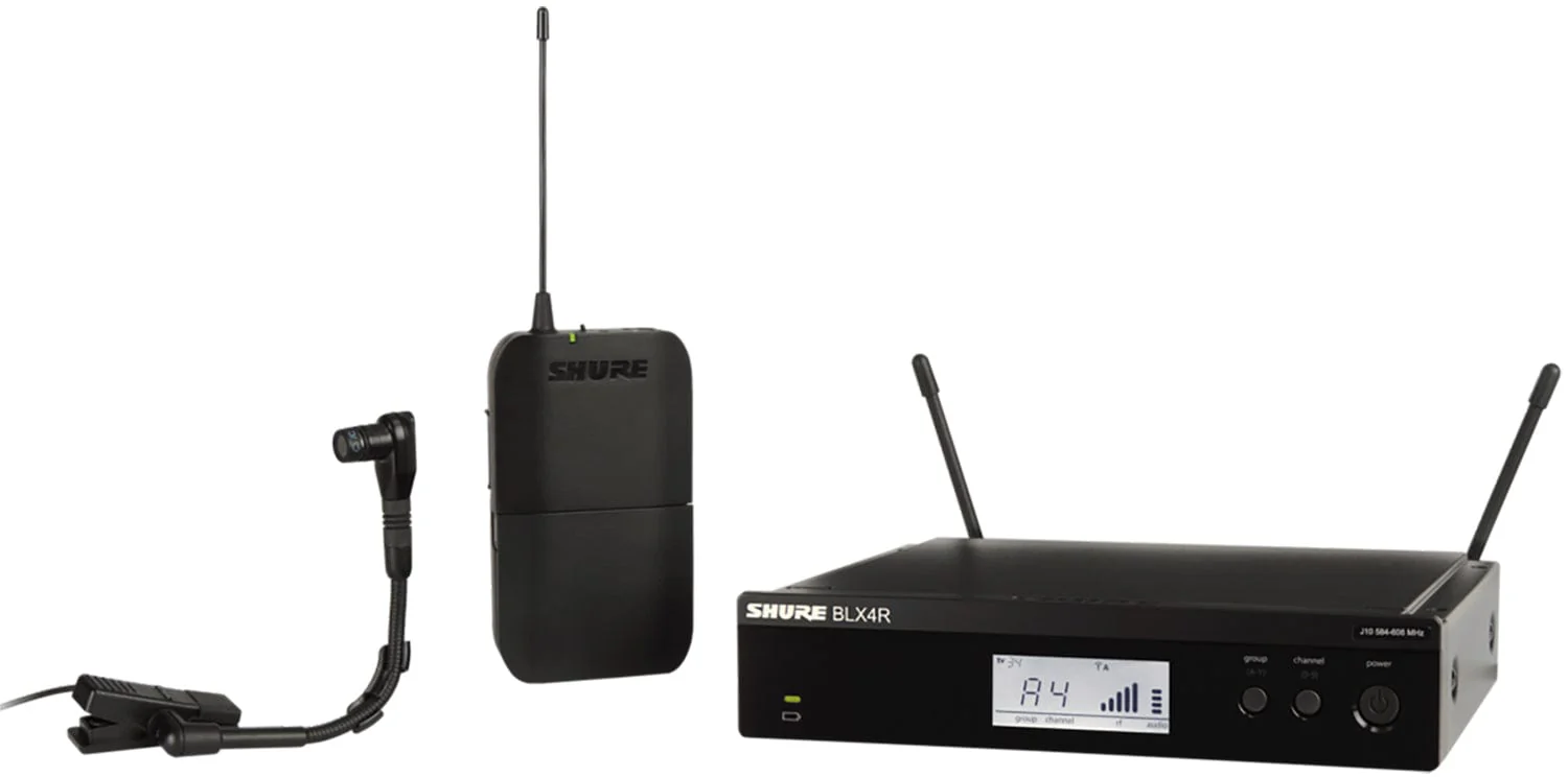 Shure BLX14R Wireless Rack-mount Instrument System with Beta 98H/C Clip-on Gooseneck Microphone - J11 Band