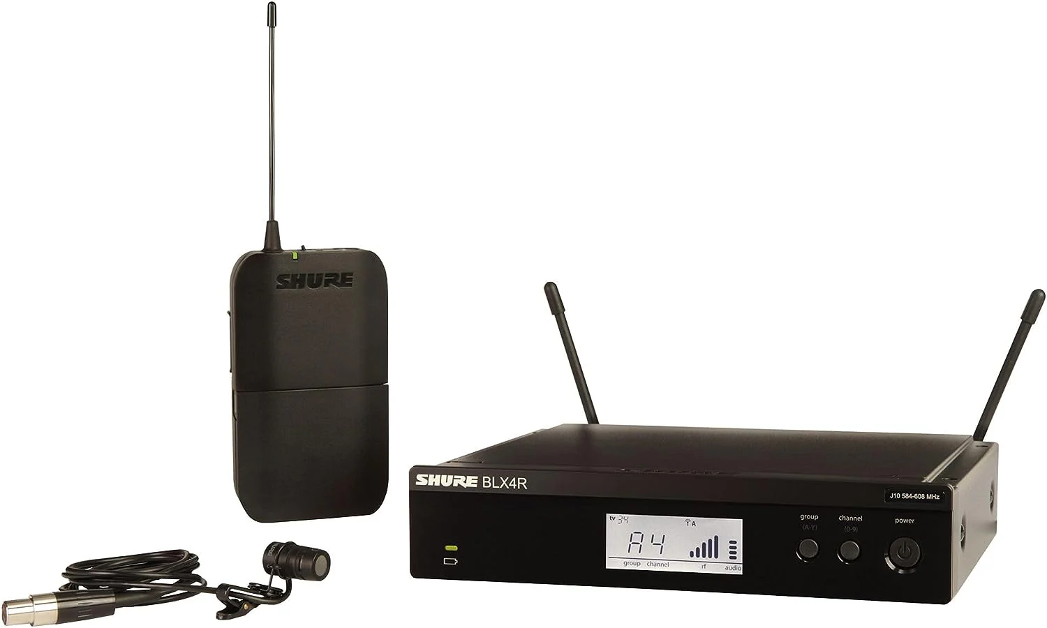 Shure BLX14R Wireless Rack-mount Presenter System with WL185 Lavalier Microphone - J11 Band