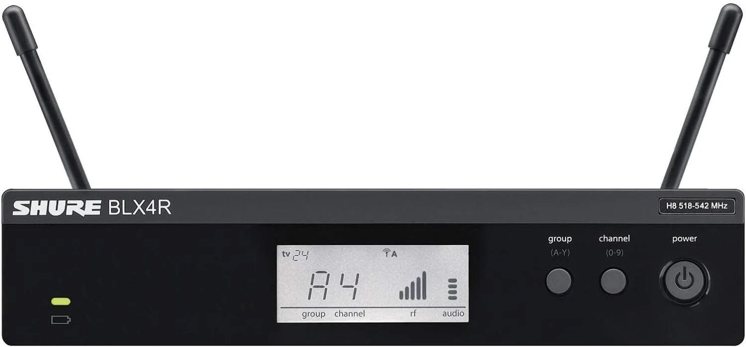 Shure BLX14R Wireless Rack-mount Presenter System with WL93 Miniature Lavalier Microphone - J11 Band - Image 2