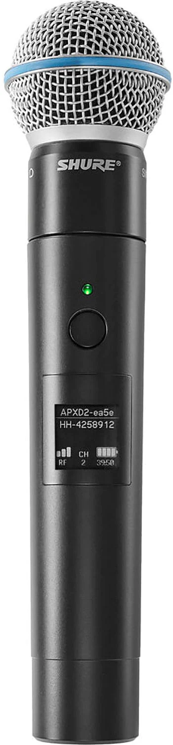 Shure MXW2X/BETA58=-Z10 Handheld Wireless Transmitter with Beta 58A Capsule - Z10 Band
