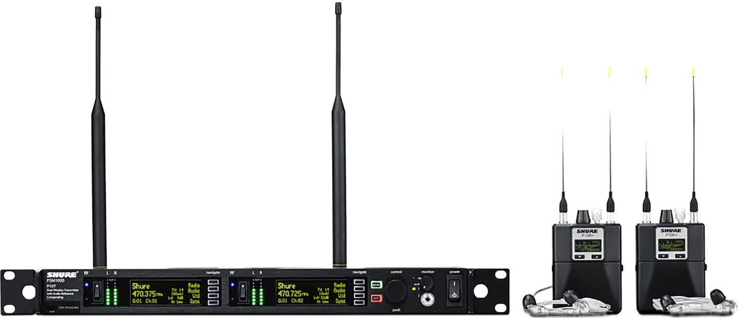 Shure P10TR+425CL-G10 PSM1000 Monitor System - Dual Transmitter/2x Bodypacks/2x Earphones - G10 Band - Image 2