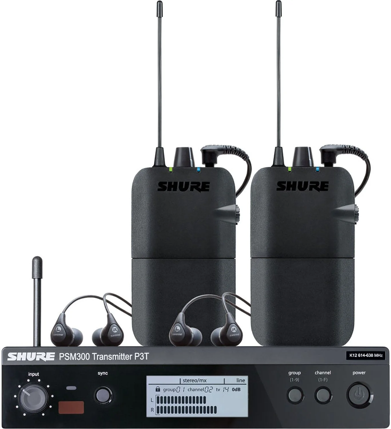 Shure P3TR112TW-H20 Twin Pack for PSM300 Monitoring System - H20 Band