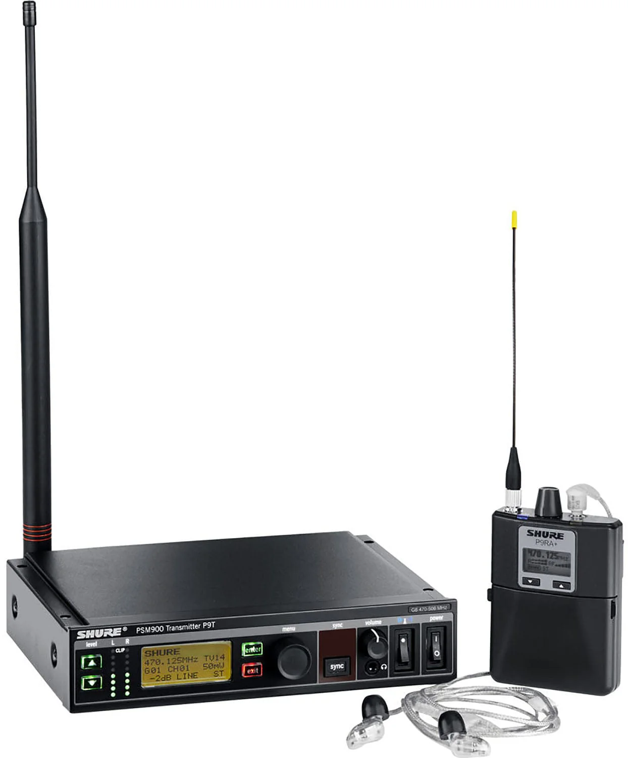 Shure P9TRA+425CL-G7 PSM900 Personal Monitor System - Transmitter/Bodypack/Earphones - G7 Band