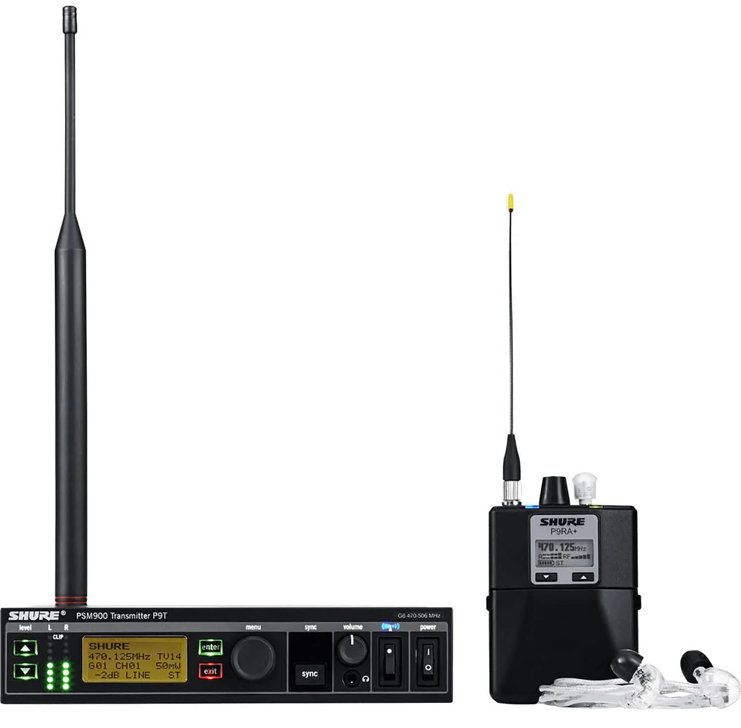 Shure P9TRA+425CL-G7 PSM900 Personal Monitor System - Transmitter/Bodypack/Earphones - G7 Band - Image 2