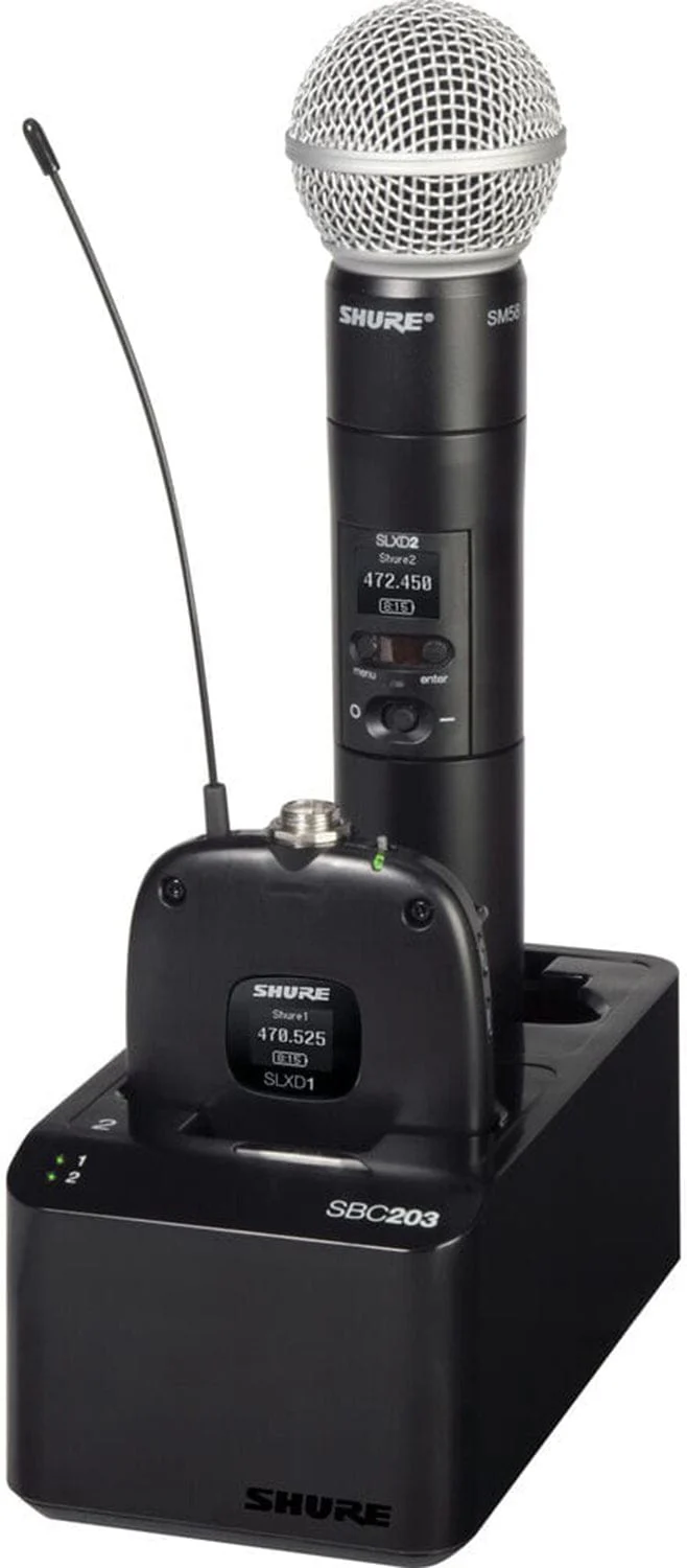 Shure SBC203 Dual Docking Station for SLX-D Transmitters and SB903 Battery - Image 8