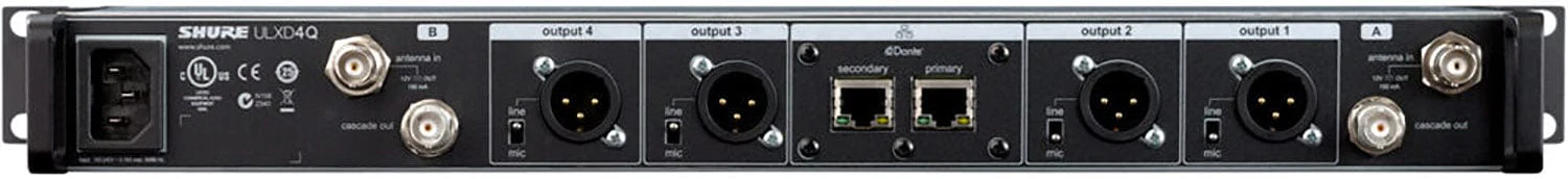 Shure ULXD4Q-GV Quad-Channel Digital Wireless Receiver - J50A Band - Image 2