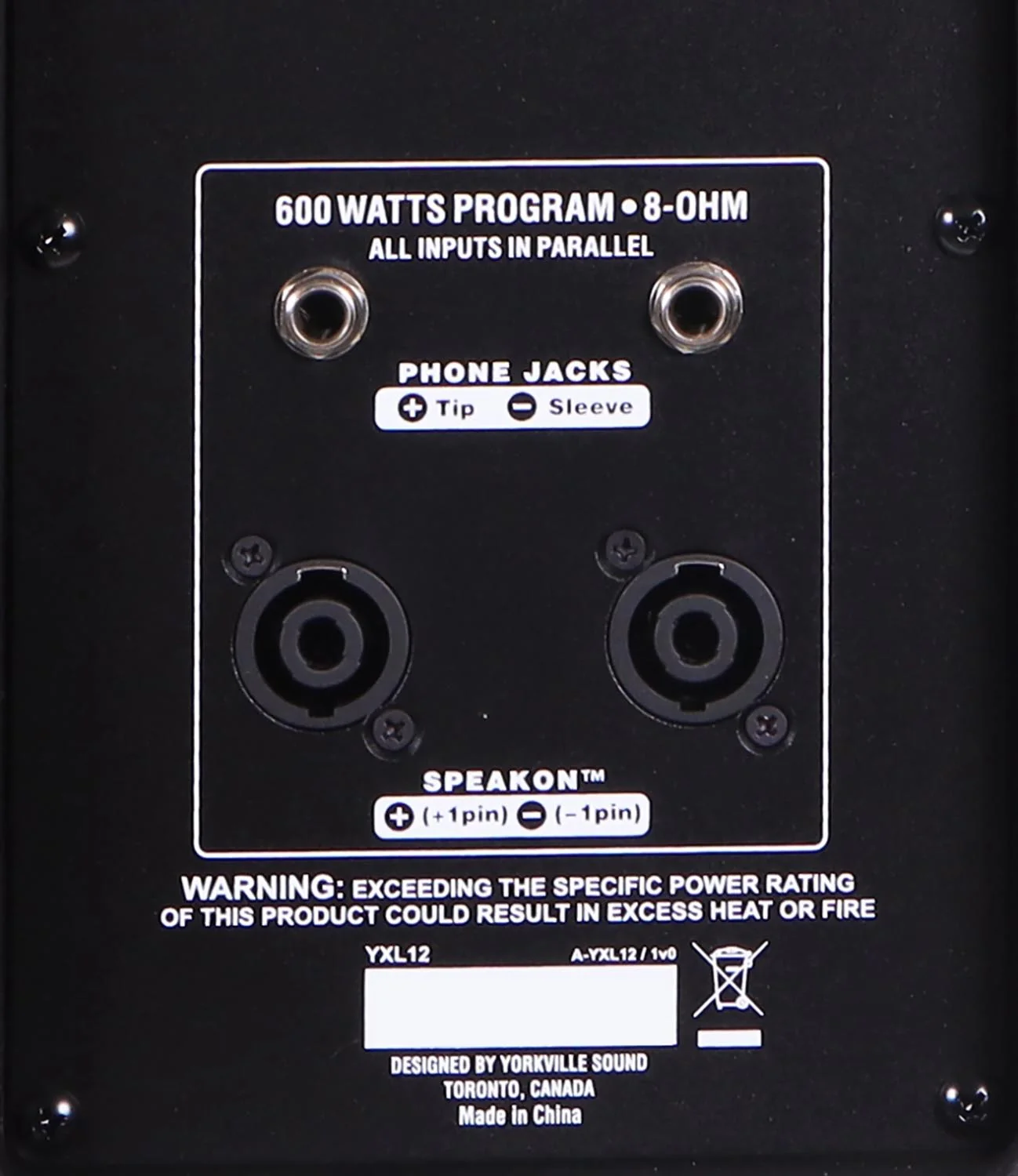Yorkville YXL12 600 Watt 12" Full Range Active Loudspeaker FOH / Monitor Combo - Image 6